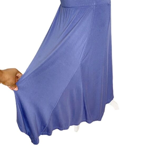 H By Halston Skirt Women’s Size M Blue Shark Bite Hem Stretchy Knit Flowy - Picture 3 of 7